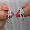 Lucky Life 925 Ayar Gumuss Sallantılı Ay Yıldız Lucky Life Lucky Life Kadın Küpe
