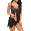 Lucky Life Seksi Siyah Tül Babydoll Gecelik 0