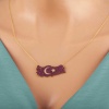 Lucky Life 925 Ayar Gumuss Gold Ay Yıldız Türkiye Haritası Lucky Life Lucky Life Lucky Life Kadın Kolye
