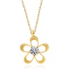 ​Lucky Life 925 Ayar Gumuss Gold Zirkon Taşlı Çiçek Lucky Life Lucky Life Lucky Life Kadın Kolye