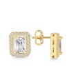 Lucky Life 925 Ayar Gumuss Gold Beyaz Baget Taşlı Çivili Lucky Life Lucky Life Kadın Küpe