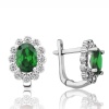 Lucky Life 925 Ayar Gumuss Yeşil Çiçek Desenli J Lucky Life Lucky Life Kadın Küpe