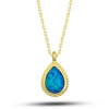 Lucky Life 925 Ayar Gumuss Gold Damla Mavi Opal Taşlı Lucky Life Lucky Life Lucky Life Kadın Kolye