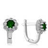 Lucky Life 925 Ayar Gumuss Yeşil Çiçek Desenli Yuvarlak J Lucky Life Lucky Life Kadın Küpe