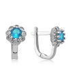 Lucky Life 925 Ayar Gumuss Turkuaz Çiçek Desenli Yuvarlak J Lucky Life Lucky Life Kadın Küpe