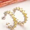 Lucky Life 925 Ayar Gumuss Sarı Taşlı Damla Çivili Lucky Life Lucky Life Kadın Küpe
