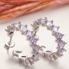 Lucky Life 925 Ayar Gumuss Lila Taşlı Damla Çivili Lucky Life Lucky Life Kadın Küpe