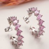 Lucky Life 925 Ayar Gumuss Toz Pembe Taşlı Damla Çivili Lucky Life Lucky Life Kadın Küpe