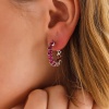 Lucky Life 925 Ayar Gumuss Pembe Taşlı Damla Çivili Lucky Life Lucky Life Kadın Küpe
