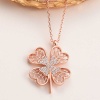 Lucky Life 925 Ayar Gumuss Rose Dört Yapraklı Yonca Lucky Life Lucky Life Lucky Life Kadın Kolye