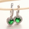 Lucky Life 925 Ayar Gumuss Yeşil Taşlı Kalpli Lucky Life Lucky Life Kadın Küpe