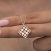 Lucky Life 925 Ayar Gumuss Rose Dörtgen Zirkon Taşlı Lucky Life Lucky Life Lucky Life Kadın Kolye