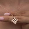 Lucky Life 925 Ayar Gumuss Rose Dörtgen Zirkon Taşlı Lucky Life Lucky Life Lucky Life Kadın Kolye