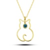 Lucky Life 925 Ayar Gumuss Aralık Ayı Doğum Taşı Kedi Lucky Life Lucky Life Lucky Life Kadın Kolye