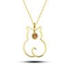 Lucky Life 925 Ayar Gumuss Kasım Ayı Doğum Taşı Kedi Lucky Life Lucky Life Lucky Life Kadın Kolye