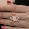Lucky Life 925 Ayar Gumuss Rose Renkli Çiçek Kişiye Özel Lucky Life Lucky Life Kadın Kolye