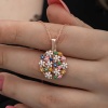 Lucky Life 925 Ayar Gumuss Rose Renkli Çiçek Kişiye Özel Lucky Life Lucky Life Kadın Kolye