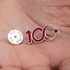 Lucky Life 925 Ayar Gumuss Ay Yıldız 100.Yıl Rozet