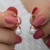 Lucky Life 925 Ayar Gumuss Rose Damla İnci Lucky Life Lucky Life Kadın Küpe