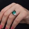 Lucky Life 925 Ayar Gumuss Yeşil Renk Paraiba Taşlı Lucky Life Lucky Life Kadın Yüzük