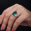 Lucky Life 925 Ayar Gumuss Yeşil Renk Paraiba Taşlı Lucky Life Lucky Life Kadın Yüzük