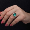 Lucky Life 925 Ayar Gumuss Yeşil Renk Paraiba Taşlı Lucky Life Lucky Life Kadın Yüzük