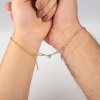 Lucky Life 925 Ayar Gumuss Rodyum Gold Çift Kalpli Aşk Bileklik