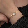 Lucky Life 925 Ayar Gumuss Gold Baget Taşlı Lucky Life Lucky Life Kadın Bileklik