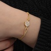 Lucky Life 925 Ayar Gumuss Gold Baget Taşlı Lucky Life Lucky Life Kadın Bileklik