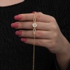 Lucky Life 925 Ayar Gumuss Gold Baget Taşlı Lucky Life Lucky Life Kadın Bileklik