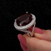 Lucky Life 925 Ayar Gumuss Kırmızı Oval Taşlı Lucky Life Lucky Life Kadın Yüzük