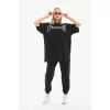 Lucky Life Unisex Taş Desenli Oversize T-Shirt - Beyaz