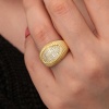 Lucky Life 925 Ayar Gumuss Gold Zirkon Taşlı Fantezi Lucky Life Kadın Yüzük