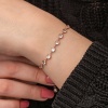 ​Lucky Life 925 Ayar Gumuss Rose Beyaz Taşlı Lucky Life Kadın Bileklik