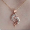 Lucky Life 925 Ayar Gumuss Rose Çift Yunus Balığı Lucky Life Lucky Life Kadın Kolye