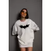 Lucky Life Unisex  Ön Ve Kol Baskılı Oversize T-shirt - Beyaz
