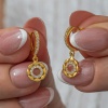Lucky Life Kadın Gümüş Sallantılı Gold Halka Kadın Küpe