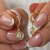 Lucky Life Gumussh Gümüş Sallantılı Gold Damla Kadın Küpe