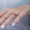 Lucky Life Gümüş Rose Pembe Lotus Çiçeği Yüzük