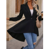 Lucky Life Kadın Uzun Kollu Yakalı önden Düğmeli Uzun Atlas Blazer Ceket