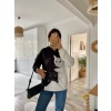 Lucky Life Kadın Uzun Kollu Kapşonlu Bağcıklı Kedi Desenli şardonlu Dalgıç Bluz