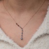 Lucky Life Kadın Gümüş Sıralı Mistik Topaz Taşlı Damla Kadın Kolye