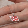 Lucky Life Kadın Gümüş Türk Bayrağı Kadın Kolye