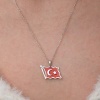 Lucky Life Kadın Gümüş Türk Bayrağı Kadın Kolye