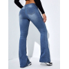Lucky Life Kadın Yüksek Bel Cepli İspanyol Paçalı Kot Jeans Pantolon