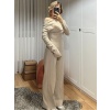 Lucky Life Kadın Uzun Kollu Omuzlardan Açık Asimetrik Kesim Kaşkorse Bluz Ve Pantolon Ikili Pantolon