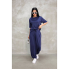 Lucky Life Kadın Modal Yumuşak Dokulu Kumaş  Oversize Bisiklet Yaka T-shirt Jogger Eşofman Altı  Eşofman Takımı  - Lacivert