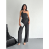 Lucky Life Kadın Crop Pantalon Ikili Takım - Füme