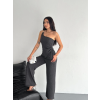Lucky Life Kadın Crop Pantalon Ikili Takım - Füme