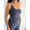 Lucky Life Kadın Crop Pantalon Ikili Takım - Lacivert